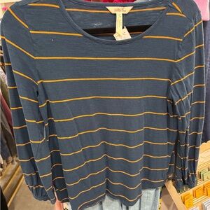Matilda Jane Blue and Yellow Striped Long Sleeve Top